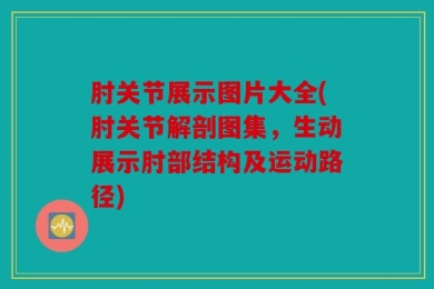 肘关节展示图片大全(肘关节解剖图集，生动展示肘部结构及运动路径)