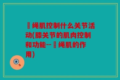 腘绳肌控制什么关节活动(膝关节的肌肉控制和功能--腘绳肌的作用)
