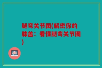 腿弯关节图(解密你的膝盖：看懂腿弯关节图)