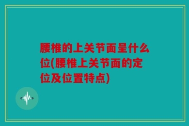 腰椎的上关节面呈什么位(腰椎上关节面的定位及位置特点)