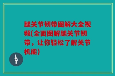 腿关节韧带图解大全视频(全面图解腿关节韧带，让你轻松了解关节机能)