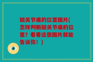 腿关节痛的位置图片(怎样判断腿关节痛的位置？看看这张图片就能告诉你！)