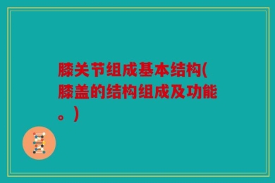 膝关节组成基本结构(膝盖的结构组成及功能。)
