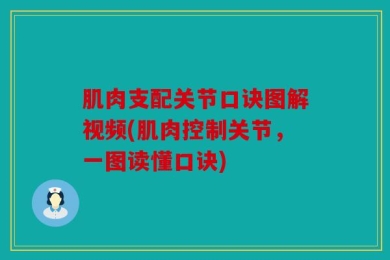 肌肉支配关节口诀图解视频(肌肉控制关节，一图读懂口诀)