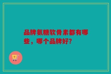 品牌氨糖软骨素都有哪些，哪个品牌好？