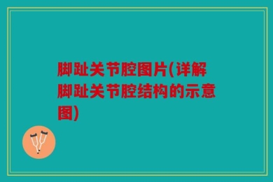 脚趾关节腔图片(详解脚趾关节腔结构的示意图)