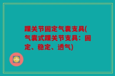 踝关节固定气囊支具(气囊式踝关节支具：固定、稳定、透气)