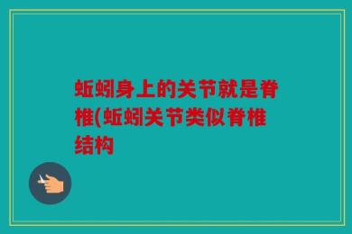 蚯蚓身上的关节就是脊椎(蚯蚓关节类似脊椎结构