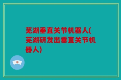芜湖垂直关节机器人(芜湖研发出垂直关节机器人)