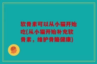 软骨素可以从小猫开始吃(从小猫开始补充软骨素，维护骨骼健康)