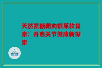 天然氨糖靶向根原软骨素：开启关节健康新探索
