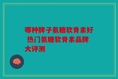 哪种牌子氨糖软骨素好 热门氨糖软骨素品牌大评测