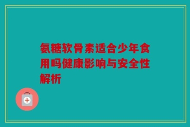 氨糖软骨素适合少年食用吗健康影响与安全性解析
