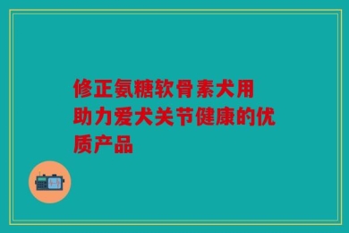 修正氨糖软骨素犬用 助力爱犬关节健康的优质产品