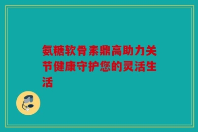 氨糖软骨素鼎高助力关节健康守护您的灵活生活