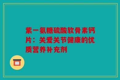紫一氨糖硫酸软骨素钙片：关爱关节健康的优质营养补充剂