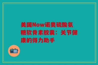 美国Now诺奥硫酸氨糖软骨素胶囊：关节健康的得力助手