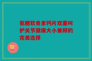 氨糖软骨素钙片双重呵护关节健康大小兼顾的完美选择