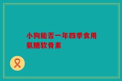小狗能否一年四季食用氨糖软骨素