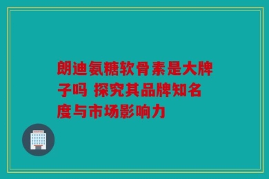 朗迪氨糖软骨素是大牌子吗 探究其品牌知名度与市场影响力