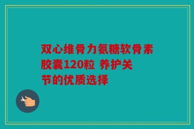 双心维骨力氨糖软骨素胶囊120粒 养护关节的优质选择