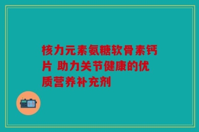 核力元素氨糖软骨素钙片 助力关节健康的优质营养补充剂