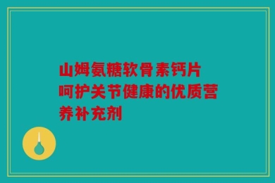 山姆氨糖软骨素钙片 呵护关节健康的优质营养补充剂