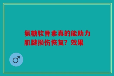 氨糖软骨素真的能助力肌腱损伤恢复？效果