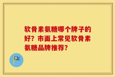 软骨素氨糖哪个牌子的好？市面上常见软骨素氨糖品牌推荐？