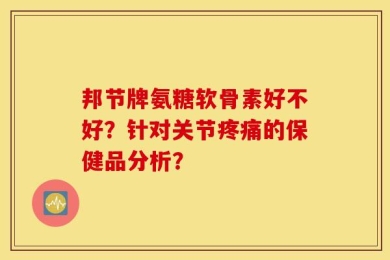 邦节牌氨糖软骨素好不好？针对关节疼痛的保健品分析？
