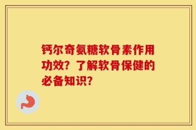 钙尔奇氨糖软骨素作用功效？了解软骨保健的必备知识？