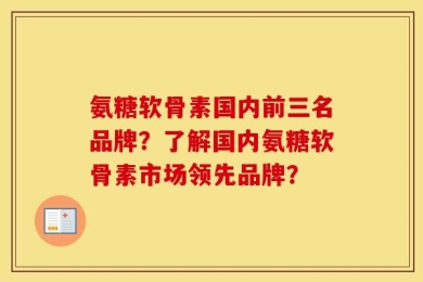 氨糖软骨素国内前三名品牌？了解国内氨糖软骨素市场领先品牌？