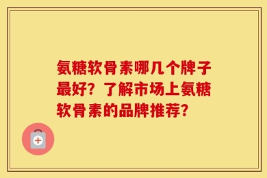 氨糖软骨素哪几个牌子最好？了解市场上氨糖软骨素的品牌推荐？