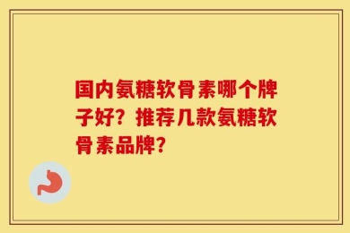 国内氨糖软骨素哪个牌子好？推荐几款氨糖软骨素品牌？