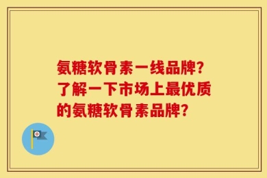 氨糖软骨素一线品牌？了解一下市场上最优质的氨糖软骨素品牌？