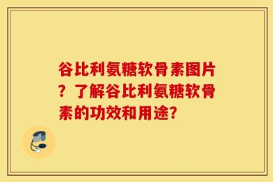 谷比利氨糖软骨素图片？了解谷比利氨糖软骨素的功效和用途？