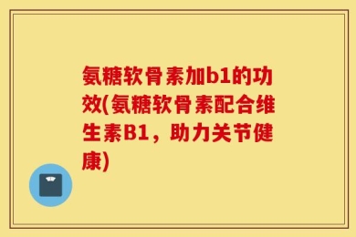氨糖软骨素加b1的功效(氨糖软骨素配合维生素B1，助力关节健康)