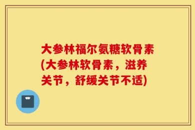 大参林福尔氨糖软骨素(大参林软骨素，滋养关节，舒缓关节不适)