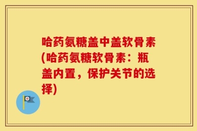 哈药氨糖盖中盖软骨素(哈药氨糖软骨素：瓶盖内置，保护关节的选择)