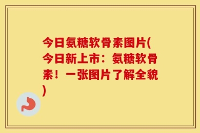今日氨糖软骨素图片(今日新上市：氨糖软骨素！一张图片了解全貌)