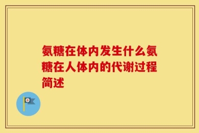 氨糖在体内发生什么氨糖在人体内的代谢过程简述