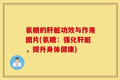 氨糖的肝脏功效与作用图片(氨糖：强化肝脏，提升身体健康)