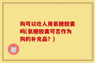 狗可以吃人用氨糖胶囊吗(氨糖胶囊可否作为狗的补充品？)