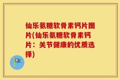 仙乐氨糖软骨素钙片图片(仙乐氨糖软骨素钙片：关节健康的优质选择)