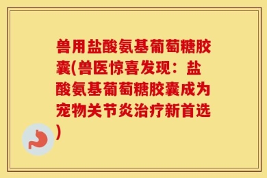 兽用盐酸氨基葡萄糖胶囊(兽医惊喜发现：盐酸氨基葡萄糖胶囊成为宠物关节炎治疗新首选)
