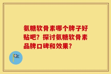 氨糖软骨素哪个牌子好贴吧？探讨氨糖软骨素品牌口碑和效果？