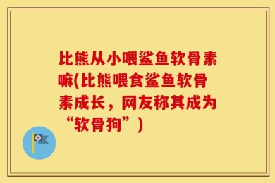 比熊从小喂鲨鱼软骨素嘛(比熊喂食鲨鱼软骨素成长，网友称其成为“软骨狗”)
