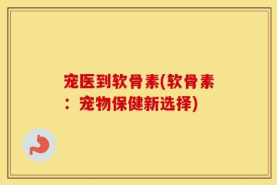 宠医到软骨素(软骨素：宠物保健新选择)