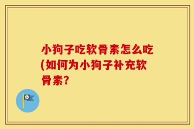 小狗子吃软骨素怎么吃(如何为小狗子补充软骨素？