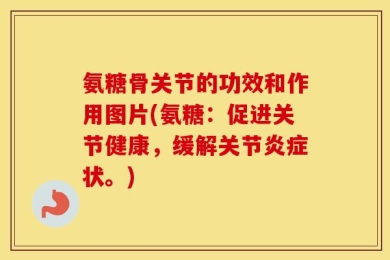 氨糖骨关节的功效和作用图片(氨糖：促进关节健康，缓解关节炎症状。)
